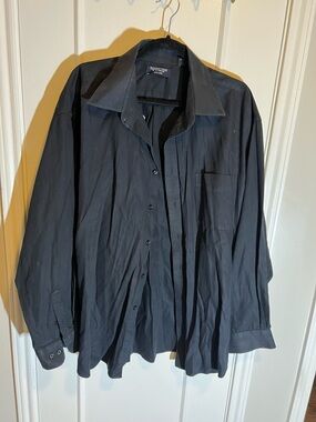 ROUNDTREE & YORKE MENS GRAY LONG SLEEVE BUTTON DOWN SHIRT XXL